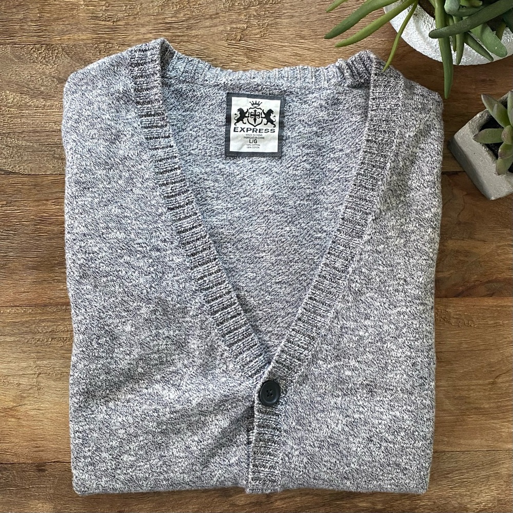 EXPRESS - Heather Gray Men's Cardigan